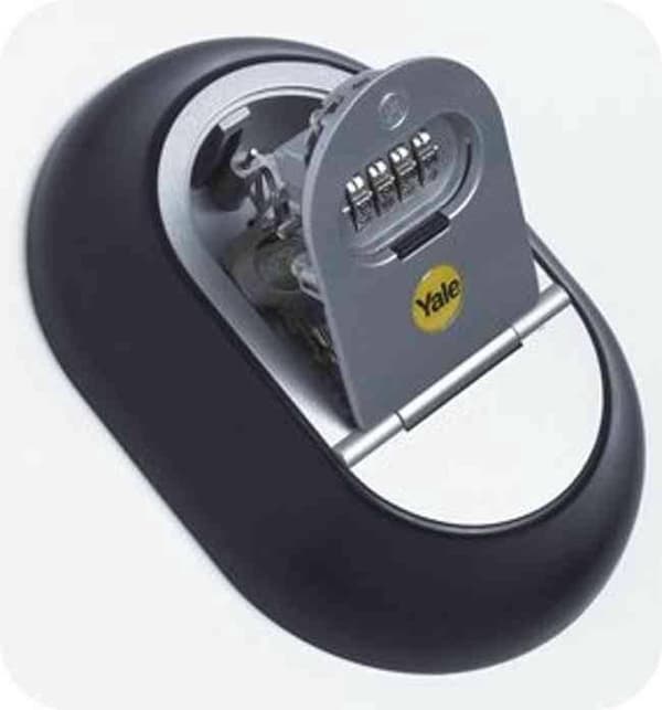 Yale Key Safe - Kombinationslås - Nyckelskåp - För inomhus och utomhus - 187 x 130 x 30 mm - Svart/Silver