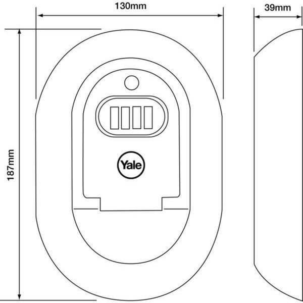 Yale Key Safe - Kombinationslås - Nyckelskåp - För inomhus och utomhus - 187 x 130 x 30 mm - Svart/Silver