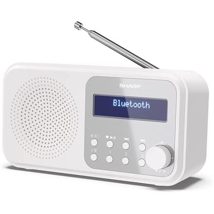 Sharp DR-P420(WH) Tokyo Portable Digital Radio, FM/DAB/DAB+, Bluetooth 5.0, USB or Battery Powered, Snowy White | Sharp | Tokyo Portable Digital Radio