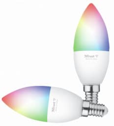 LED spuldze Trust Smart WiFi LED Candle E14 White & Colour (duo-pack)