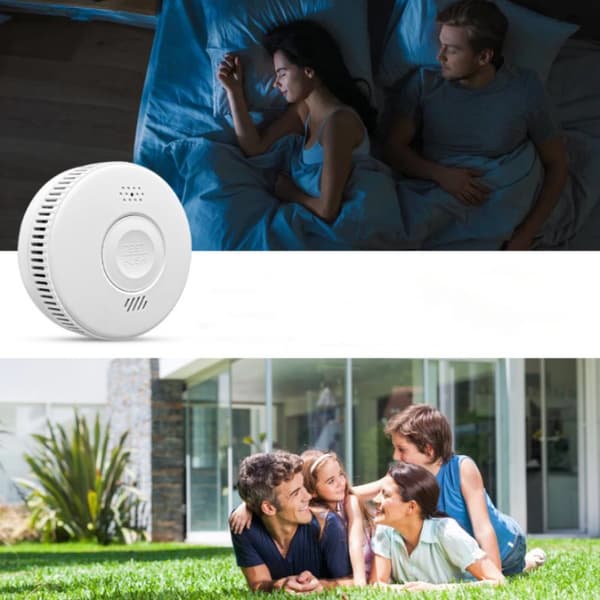 Brannalarm, 3 års batterilevetid, Brannalarm med LED-indikator Hvit