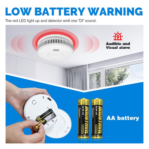 INF Smart WiFi Røgdetektor / Brandalarm med 3 års batterilevetid Hvid0