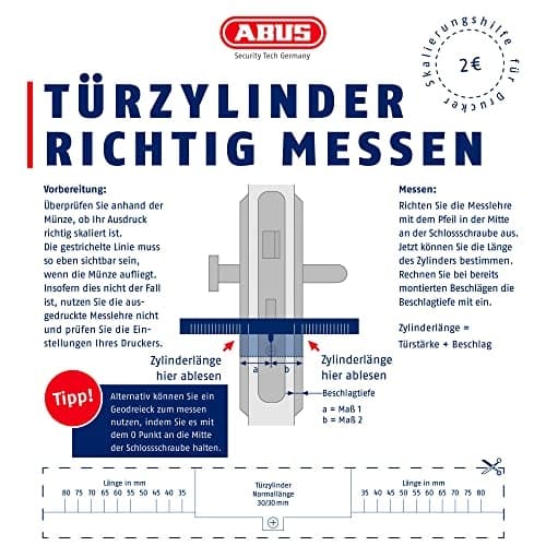 Abus profil cylinder/dobbelt cylinder 30/40 3 nøgler DIN1303/1825 (030109)