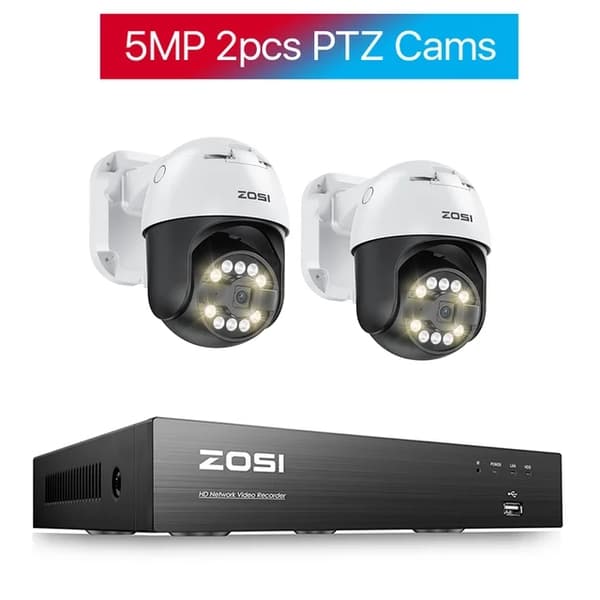 Turvakamerajärjestelmä, PTZ-toiminto, AI-kasvojentunnistus, , 2T, 5MP 2pcs Bullet Cams
