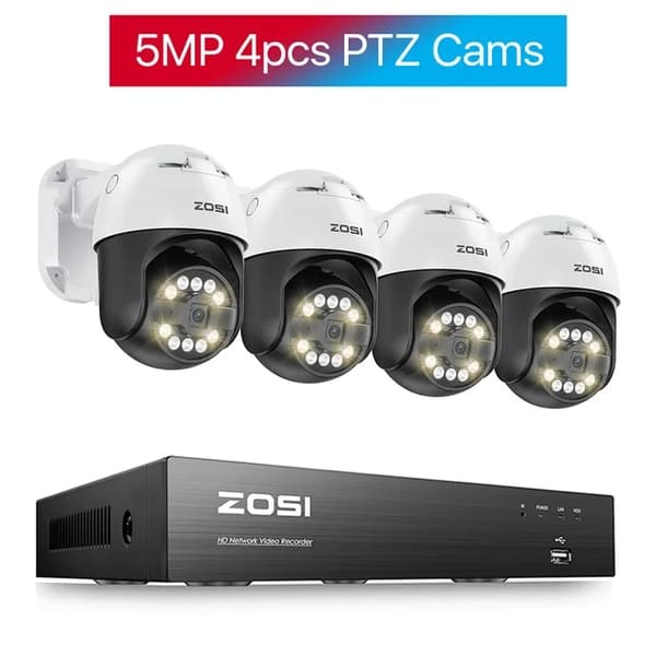 Turvakamerajärjestelmä, PTZ-toiminto, AI-kasvojentunnistus, , 2T, 5MP 2pcs Bullet Cams