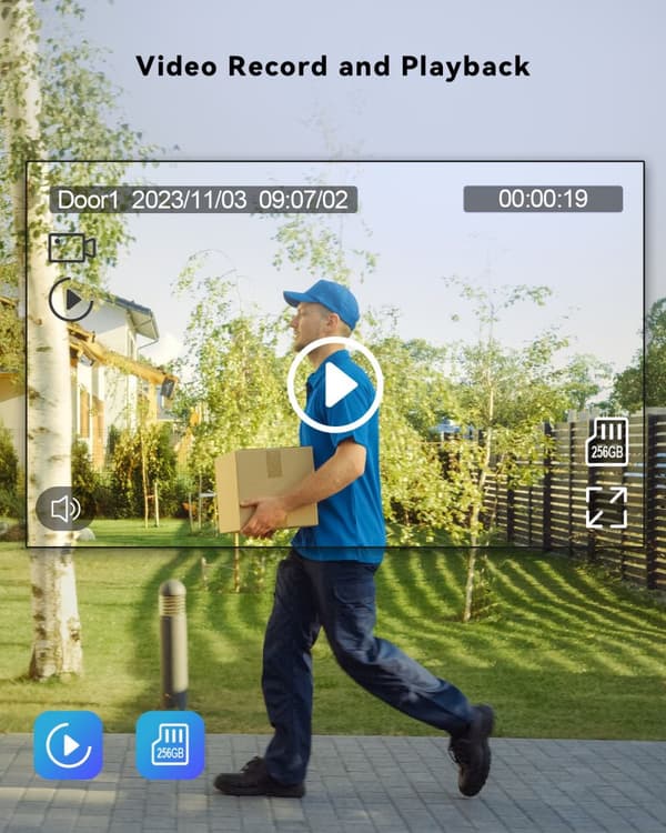 Smart Video Dørtelefon, 1080P Opløsning, Tuya App Integration