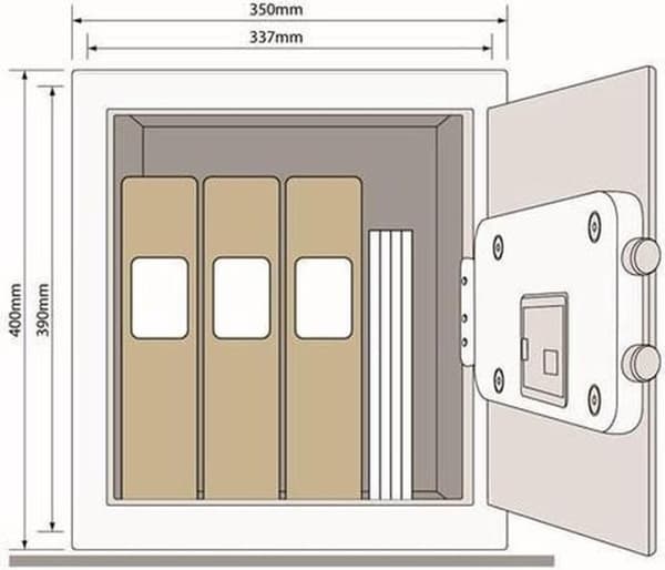 Yale Safe - Kombinationslås - Maximum Security Kontorskab - SKG 2 - 400 x 350 x 340 mm - Antracit