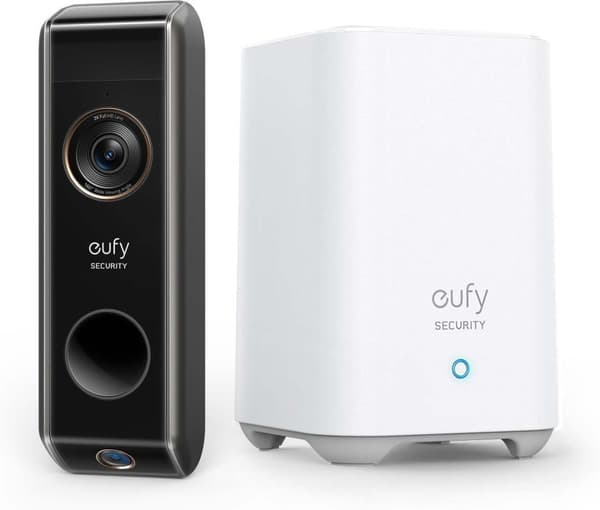 Anker eufy Video Doorbell Dual 2K -video-ovikello kahdella kameralla, sisältää kotiaseman