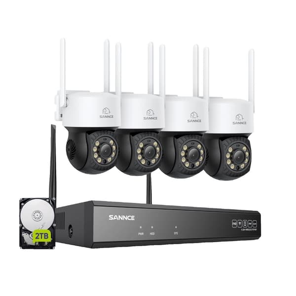5MP Wi-Fi Valvontapaketti, Panoraama- ja Kallistustoiminto, Yökuvaus,4 kpl 0TB 4PCS 2TB