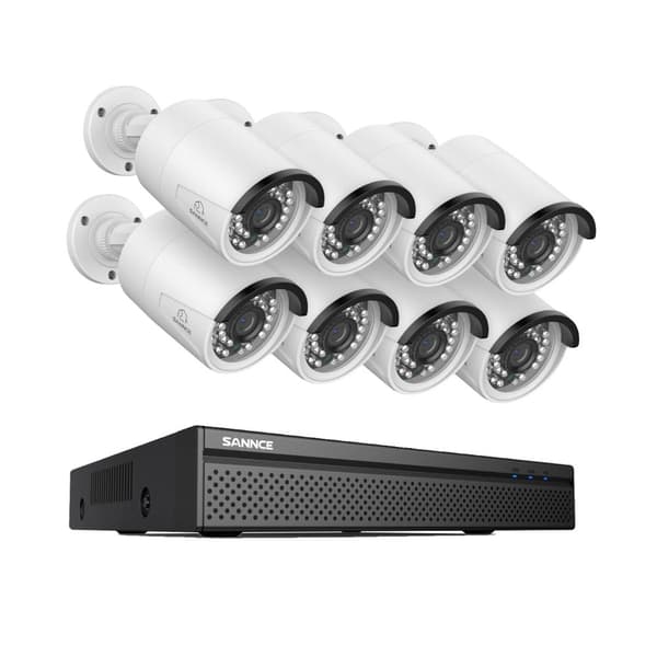 4K Ultra HD 8MP Sikkerhedskamerasystem, PoE Installation, Avanceret Night Vision,8 stykker 0TB