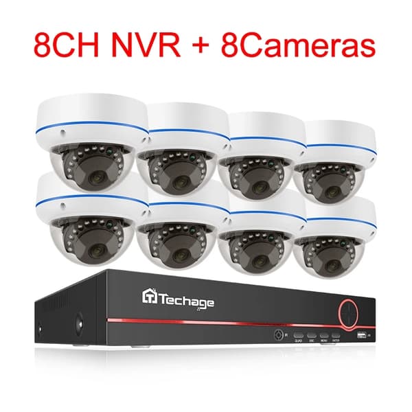 POE Kamera System, H265 Komprimering, Vandalismesikker Design, , 8CH NVR 6 Cameras, None
