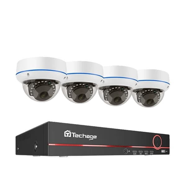 POE Kamera System, H265 Komprimering, Vandalismesikker Design, , 8CH NVR 6 Cameras, None