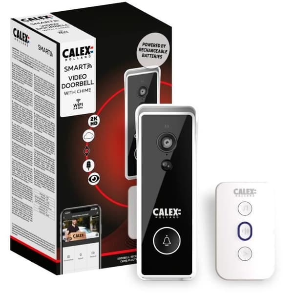 Videodörrklocka - CALEX - SMART BATTERI - Utan SD-kort - Med ringsignal