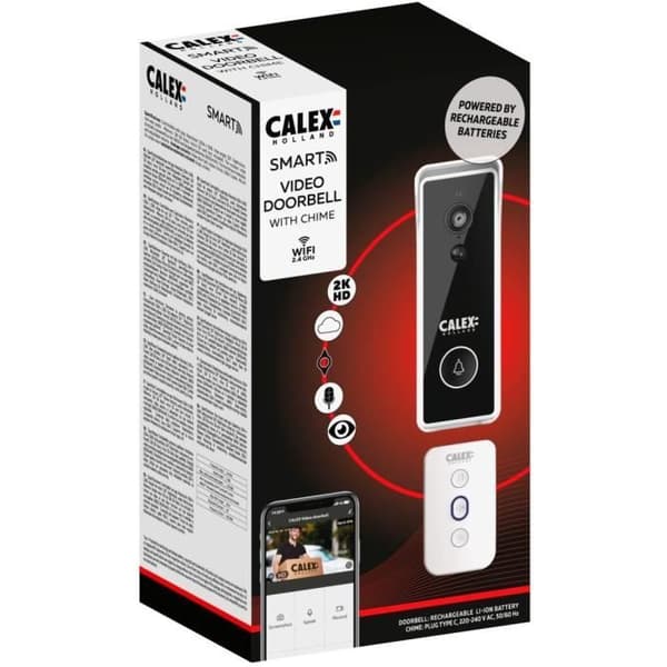 Videodörrklocka - CALEX - SMART BATTERI - Utan SD-kort - Med ringsignal