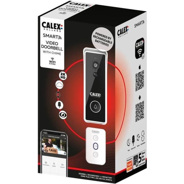 Videodörrklocka - CALEX - SMART BATTERI - Utan SD-kort - Med ringsignal