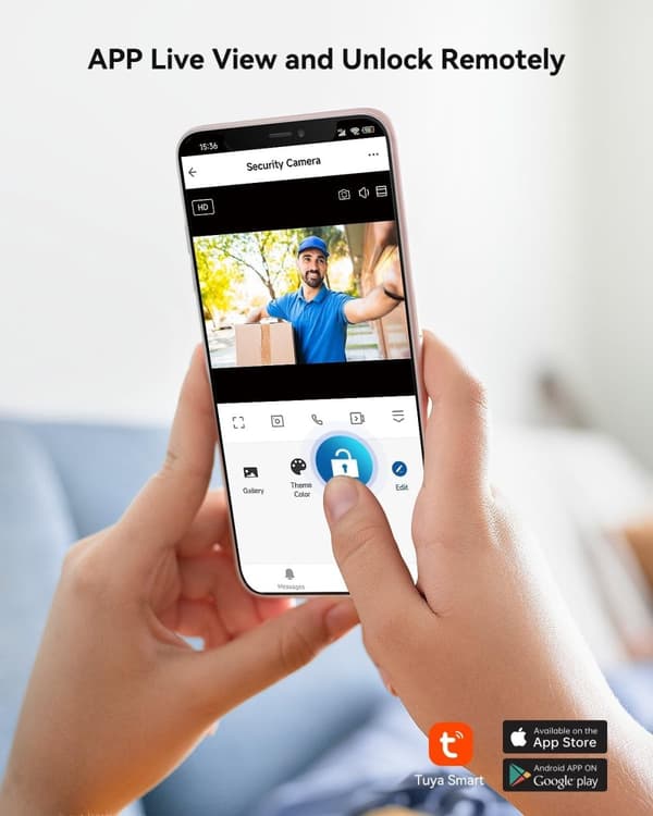 Trådløs Wifi Video Dørklokke, 7-Tommers Touchscreen, 1080P HD Video, Fjernåbning