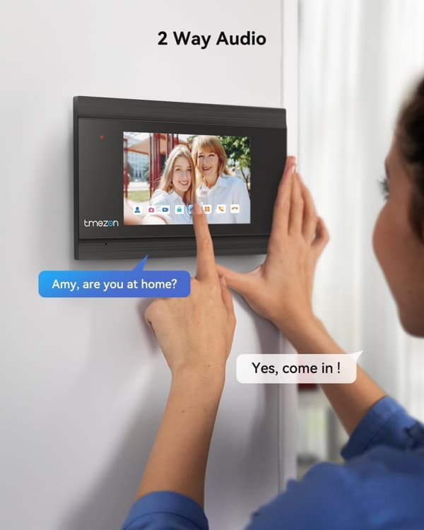 Trådløs Wifi Video Dørklokke, 7-Tommers Touchscreen, 1080P HD Video, Fjernåbning