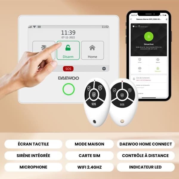 Trådbunden utomhussiren WOS301 - AM301 - Röd - 120 db - 360° - Intrångsvarning