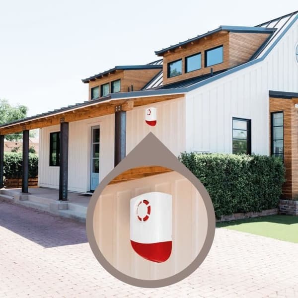 Trådbunden utomhussiren WOS301 - AM301 - Röd - 120 db - 360° - Intrångsvarning