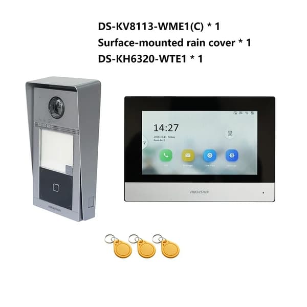 Video Intercom Kit, Understøttelse af flere sprog, Kompatibilitet med Power over Ethernet (POE),Overfladeboks KIT