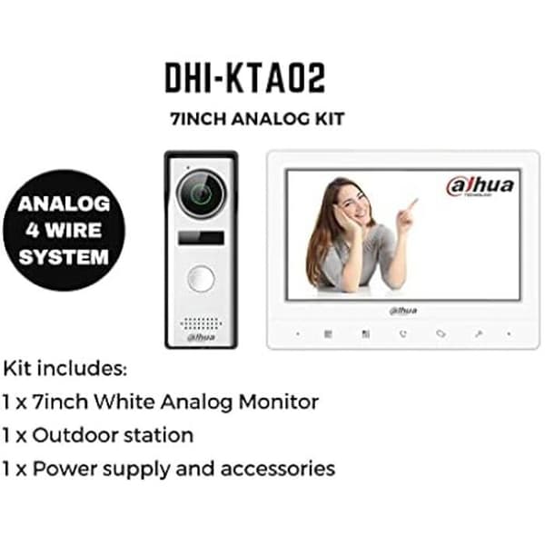 Intercom - DAHUA - DHI-KTA02 - 7" inomhusmonitor - Säkerhetskamera - Kabelansluten