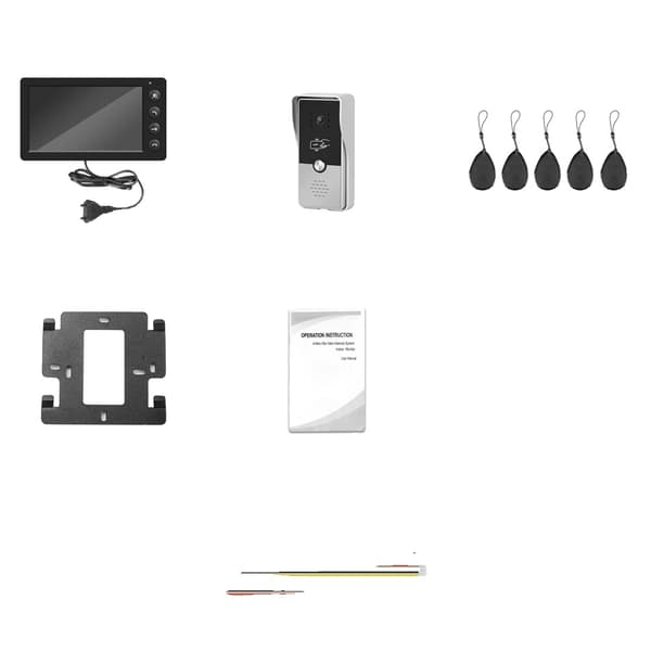 Kablet Video Intercom System, 7 Tommer Skærm, RF Kortadgang,intern magt