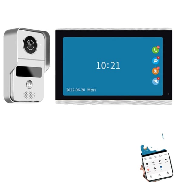 Trådlös Dörrtelefonkamera, IP65 Intercom, 10,1 Tum Skärm,Skriv 10 tum