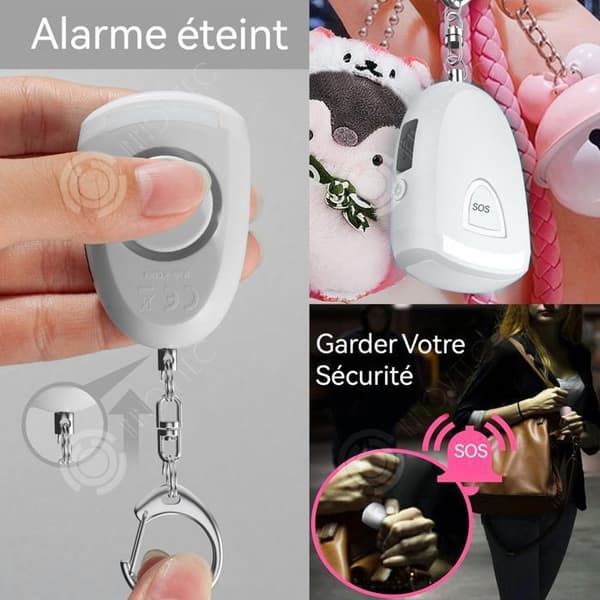 INN Personligt larm 130dB LED-ljus Hög volym utomhus bärbar nyckelringlarm Typ-C Laddningsnyckelringlarm
