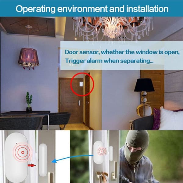 Beröringskänsligt larmtangentbord Försäkringsdetektering Infraröd WIFI intelligent Dörrsensor Detektion Dynamisk