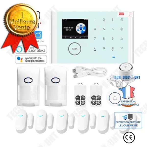 TD® WIFI Smart Larmsystem GSM Inbrottslarm Trådlös Touch-knappsats Tuya APP Smart Alarm