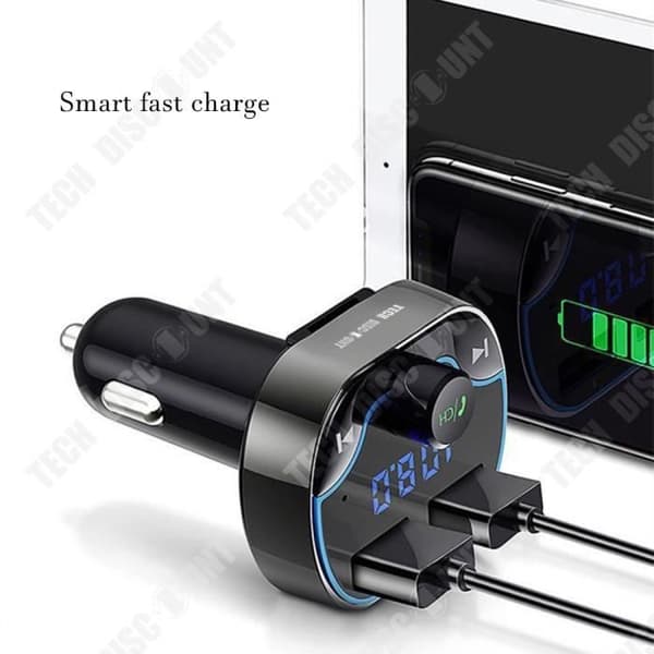 TD® Smart FM-sändare Snabbladdning Bil Röstnavigering/Bluetooth Handsfree Telefon MP3-spelare Smart Bluetooth