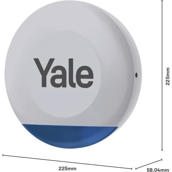 Yale Sirénutskärm - Justerbar sirén upp till 100dB - Blinkande LED - Realtidsvarningar via app