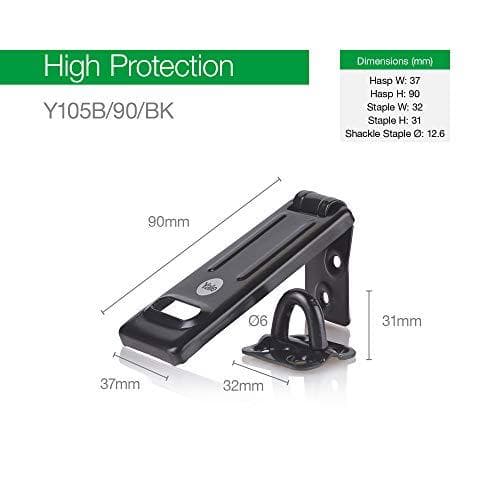 YALE Y105B/90/BK Security Hasp 90mm (Y105B/90/BK)