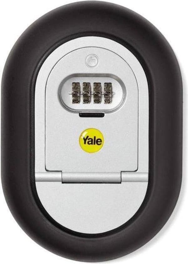 Yale Key Safe - Kombinationslås - Nyckelskåp - För inomhus och utomhus - 187 x 130 x 30 mm - Svart/Silver