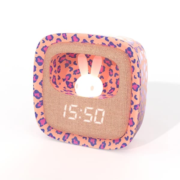 Mobility On Board Vekkerklokke med Lys Billy Clock Leopard Rose