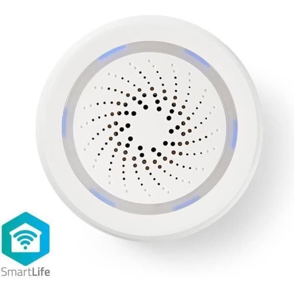 Nedis - SmartLife Siren | WiFi | Nätdriven 8 ljud 85 dB | Android & iOS | Vit