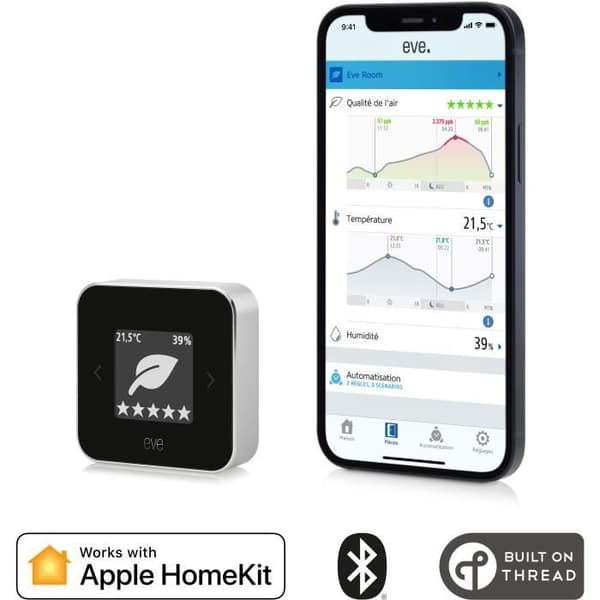 EVE ROOM Sensor för inomhusluftkvalitet - Apple HomeKit Bluetooth-trådteknik