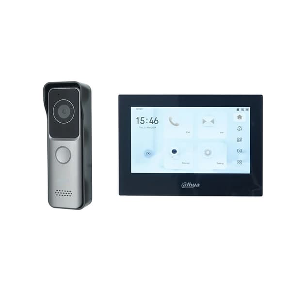 Dahua IP Video Intercom System, Håndfri Betjening, Induktiv Kortadgang,1 db 1 sort skærm