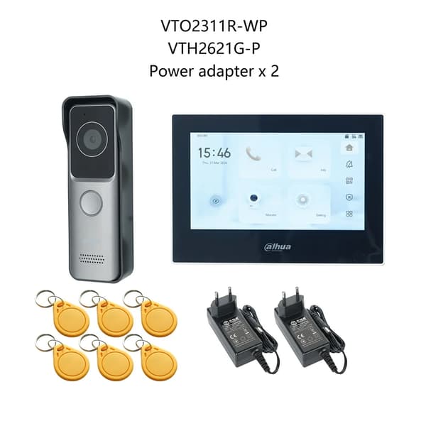 Dahua IP Video Intercom System, Håndfri Betjening, Induktiv Kortadgang,1db 1 Bk SCR 2XDC12V