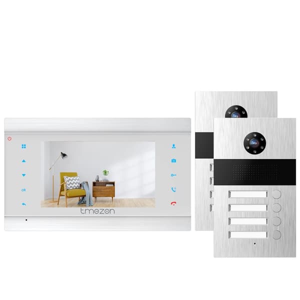TMEZON 7-tums Videodörrtelefon, HD 1080P-upplösning, Handsfree-kommunikation,1M2D