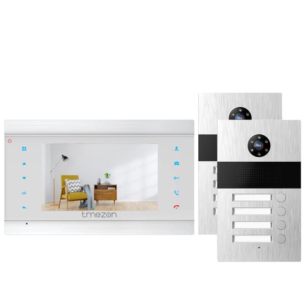 TMEZON 7-tums Videodörrtelefon, HD 1080P-upplösning, Handsfree-kommunikation,1M2D