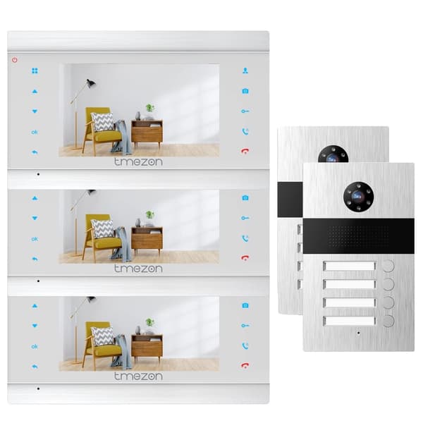 TMEZON 7 Tommer Video Dørtelefon, HD 1080P Opløsning, Håndfri Kommunikation,3M2D