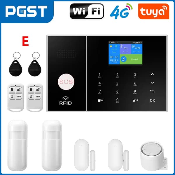 Turvajärjestelmäpaketti, langaton yhteys, älykotointegraatio, ovi/ikkunasensori,EU-plugi, 4G WiFi -sarja B