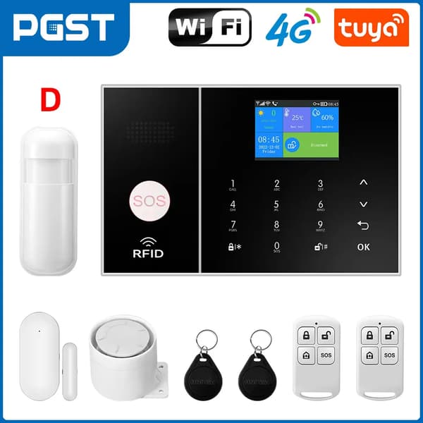 Turvajärjestelmäpaketti, langaton yhteys, älykotointegraatio, ovi/ikkunasensori,4G WiFi -sarja A, EU-plugi