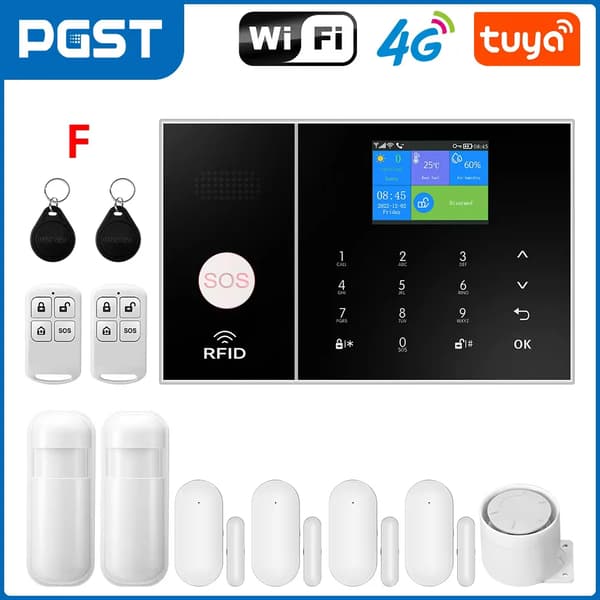 Turvajärjestelmäpaketti, langaton yhteys, älykotointegraatio, ovi/ikkunasensori,EU-plugi, 4G WiFi -sarja C