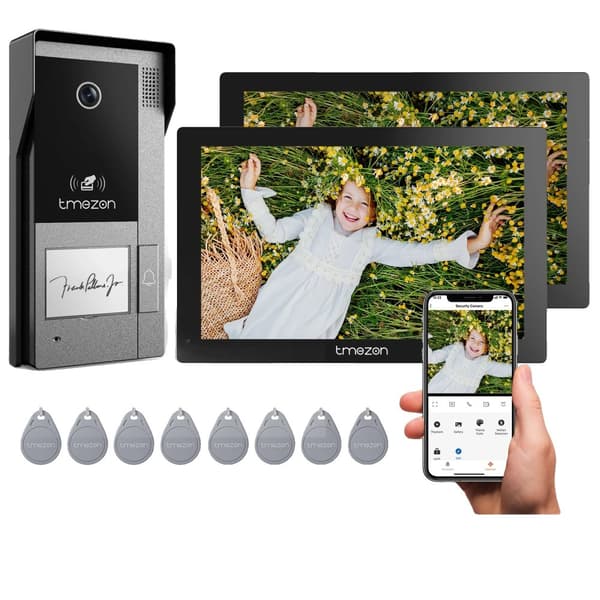 Videointercomsystem, 7-tums pekskärm, 1080P upplösning, trådbunden anslutning,2M1D En knapp