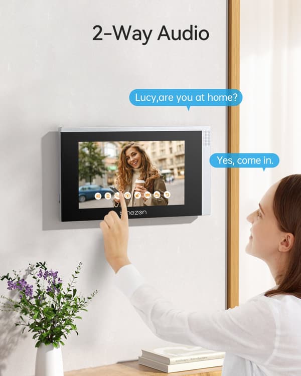 Video Dörrtelefon, 7 Tum Pekskärm, 1080p Upplösning