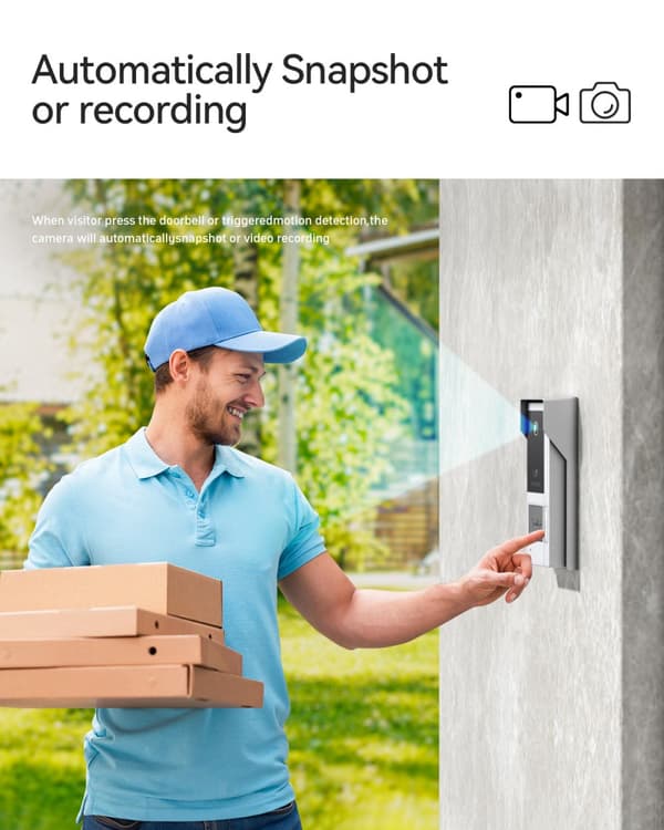 Video Dörrtelefon, 7 Tum Pekskärm, 1080p Upplösning