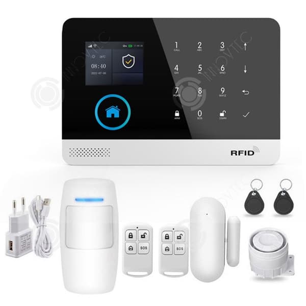 INN Trådlöst hemsäkerhetsalarm med 2,4 tum färg-TFT pekskärm 2g/4g+wifi infraröda säkerhetssystem för hemmet
