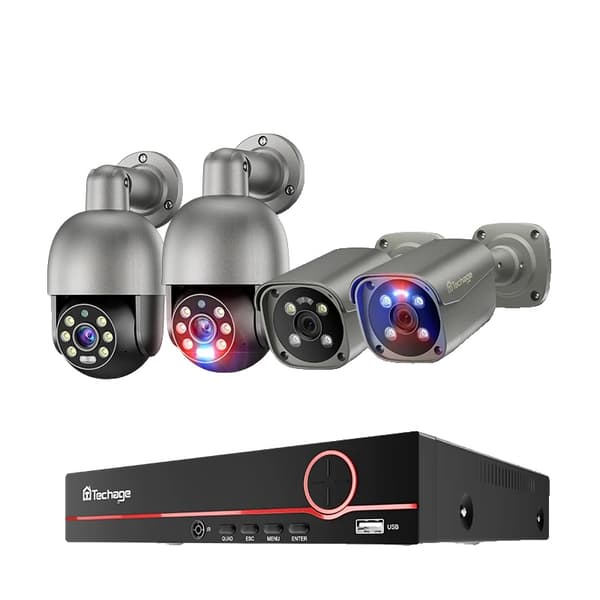 8MP Sikkerhedskamerasystem, Natvision, AI Detektion, To-Vejs Lyd,